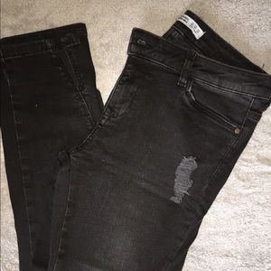 Mid-High Rise Ripped Jeans